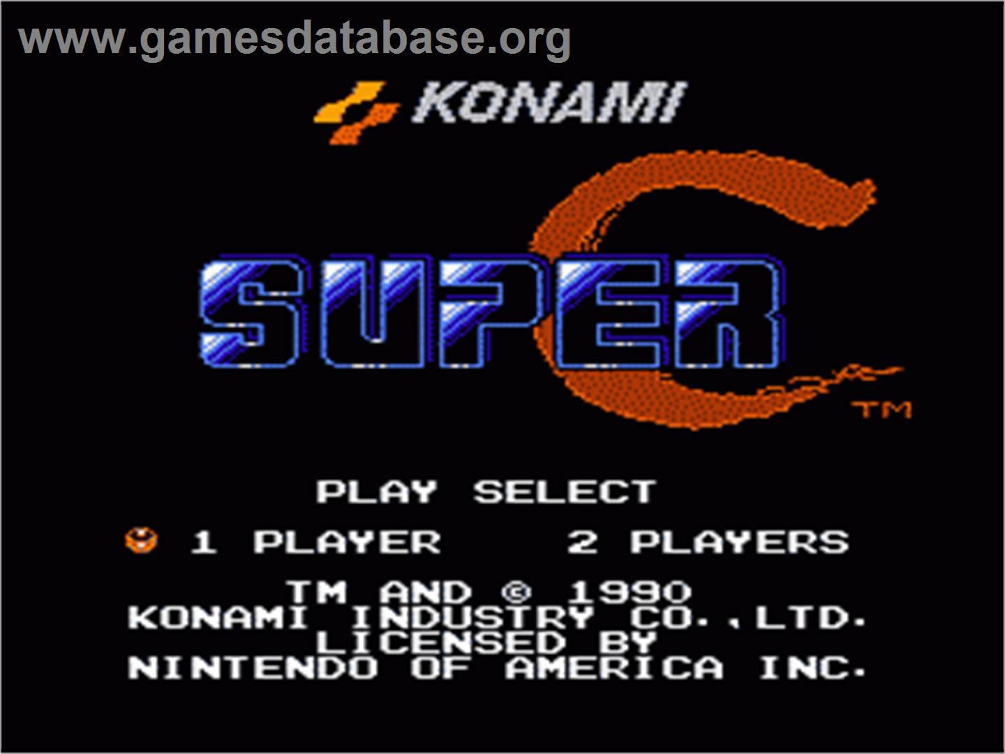 Super C - Nintendo NES - Artwork - Title Screen