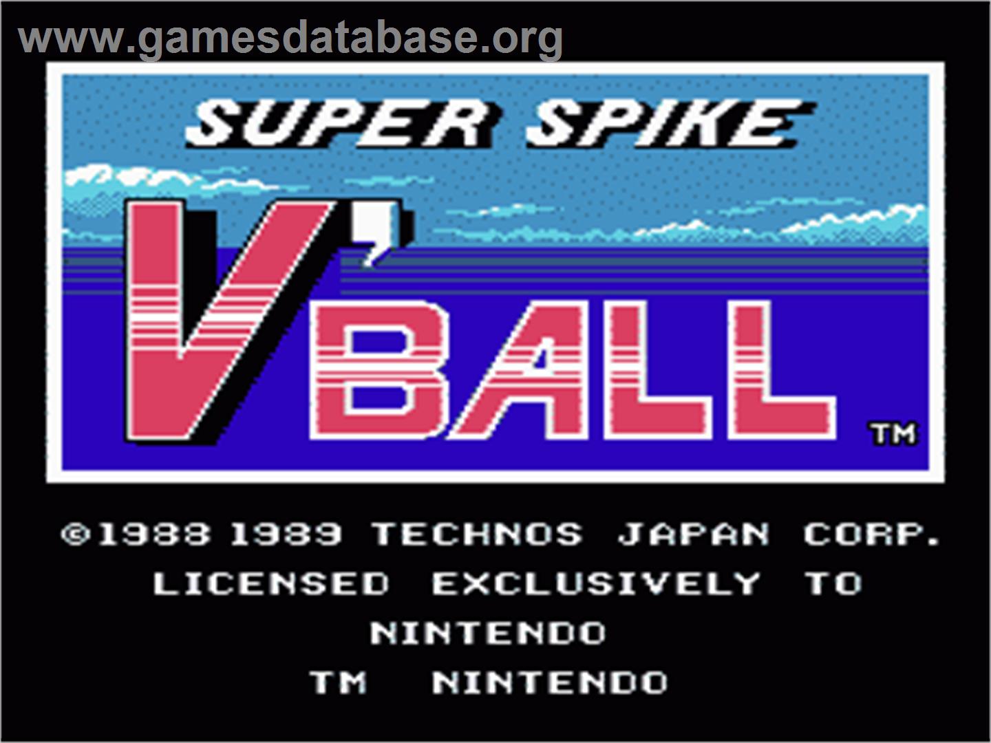 Super Spike V'Ball - Nintendo NES - Artwork - Title Screen