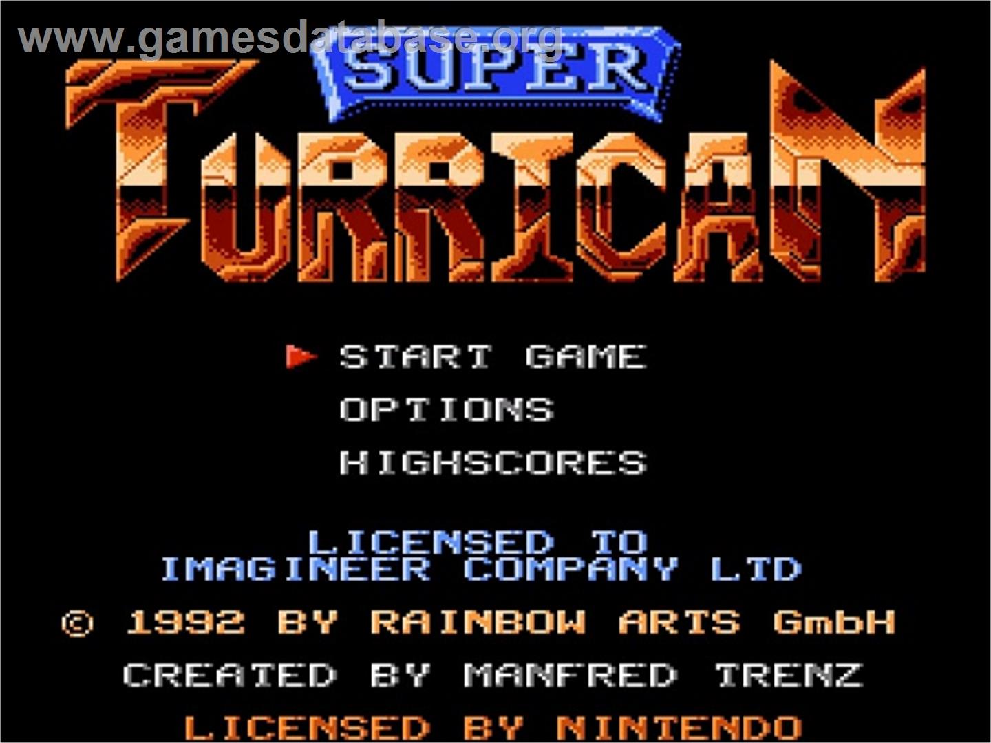 Super Turrican - Nintendo NES - Artwork - Title Screen