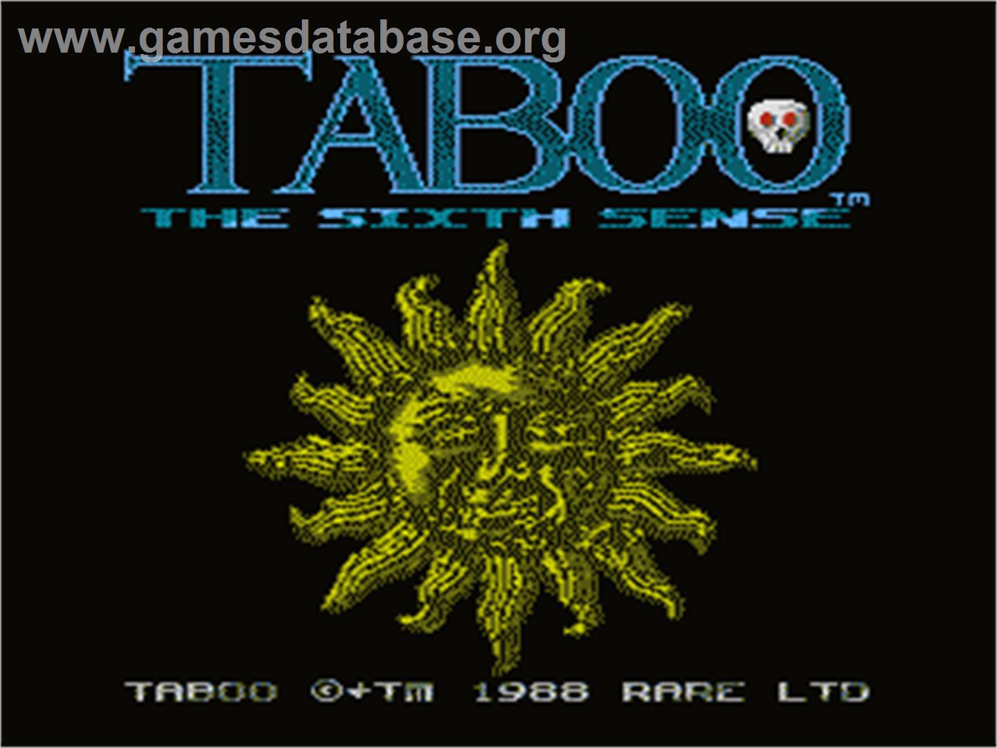 Taboo: The Sixth Sense - Nintendo NES - Artwork - Title Screen