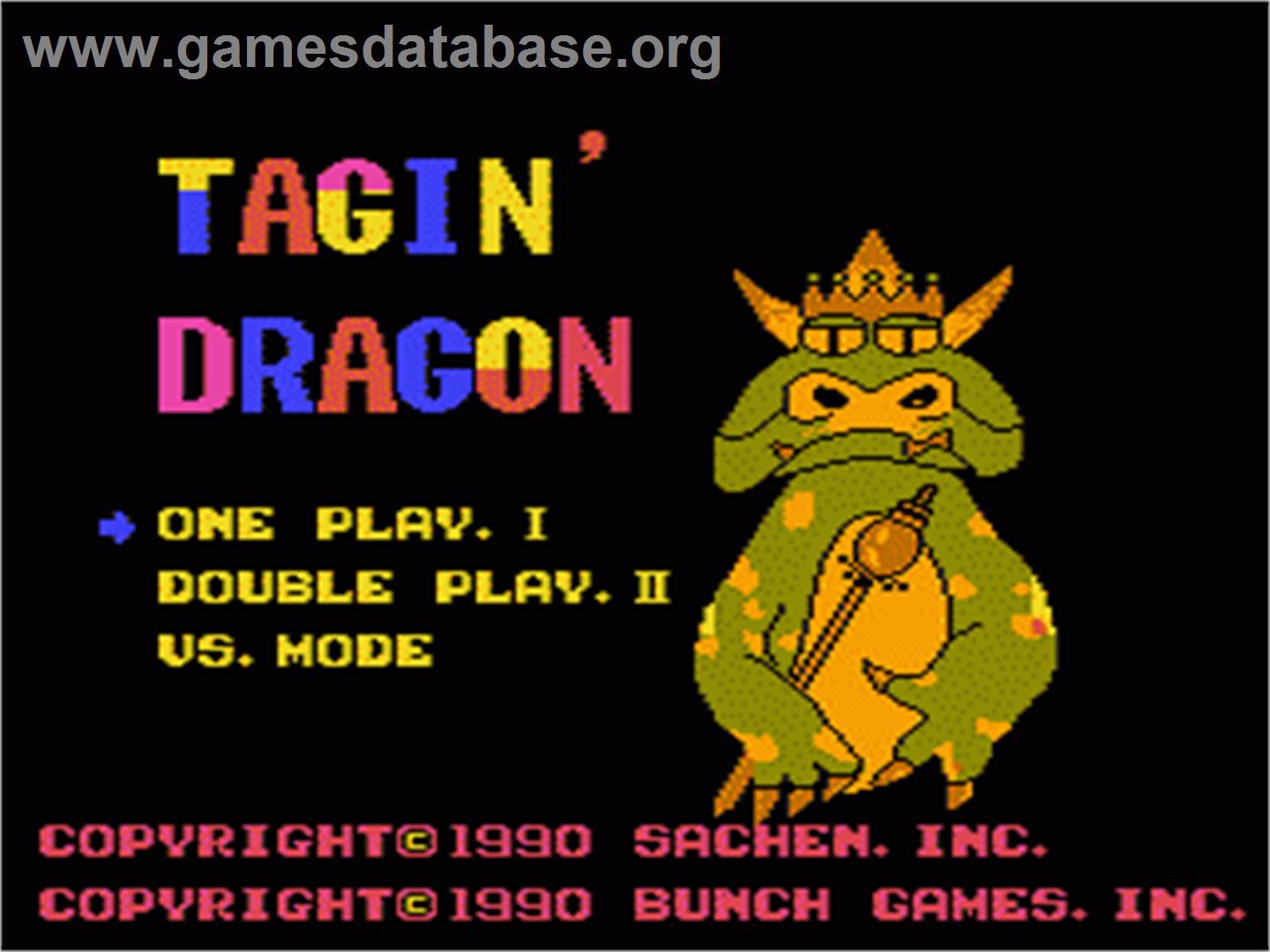 Tagin' Dragon - Nintendo NES - Artwork - Title Screen