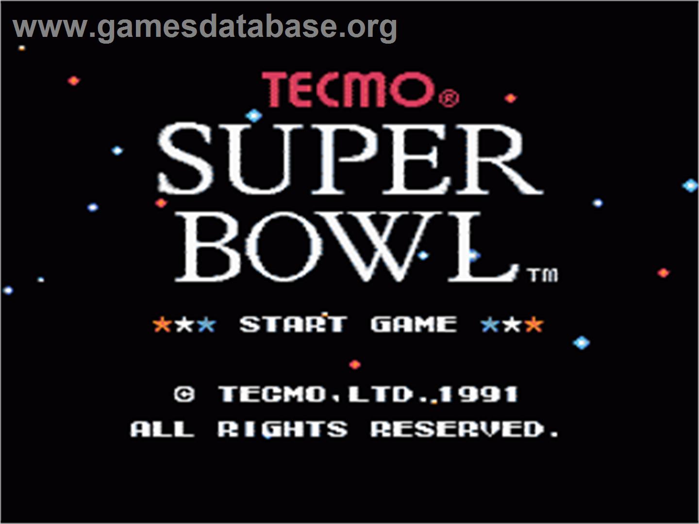 Tecmo Super Bowl - Nintendo NES - Artwork - Title Screen