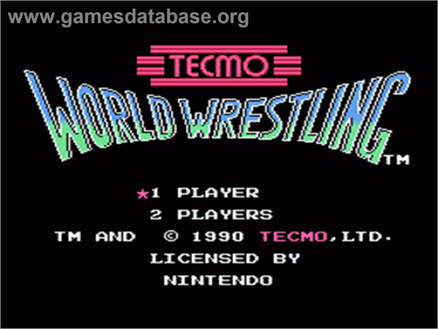 Tecmo World Wrestling - Nintendo NES - Artwork - Title Screen