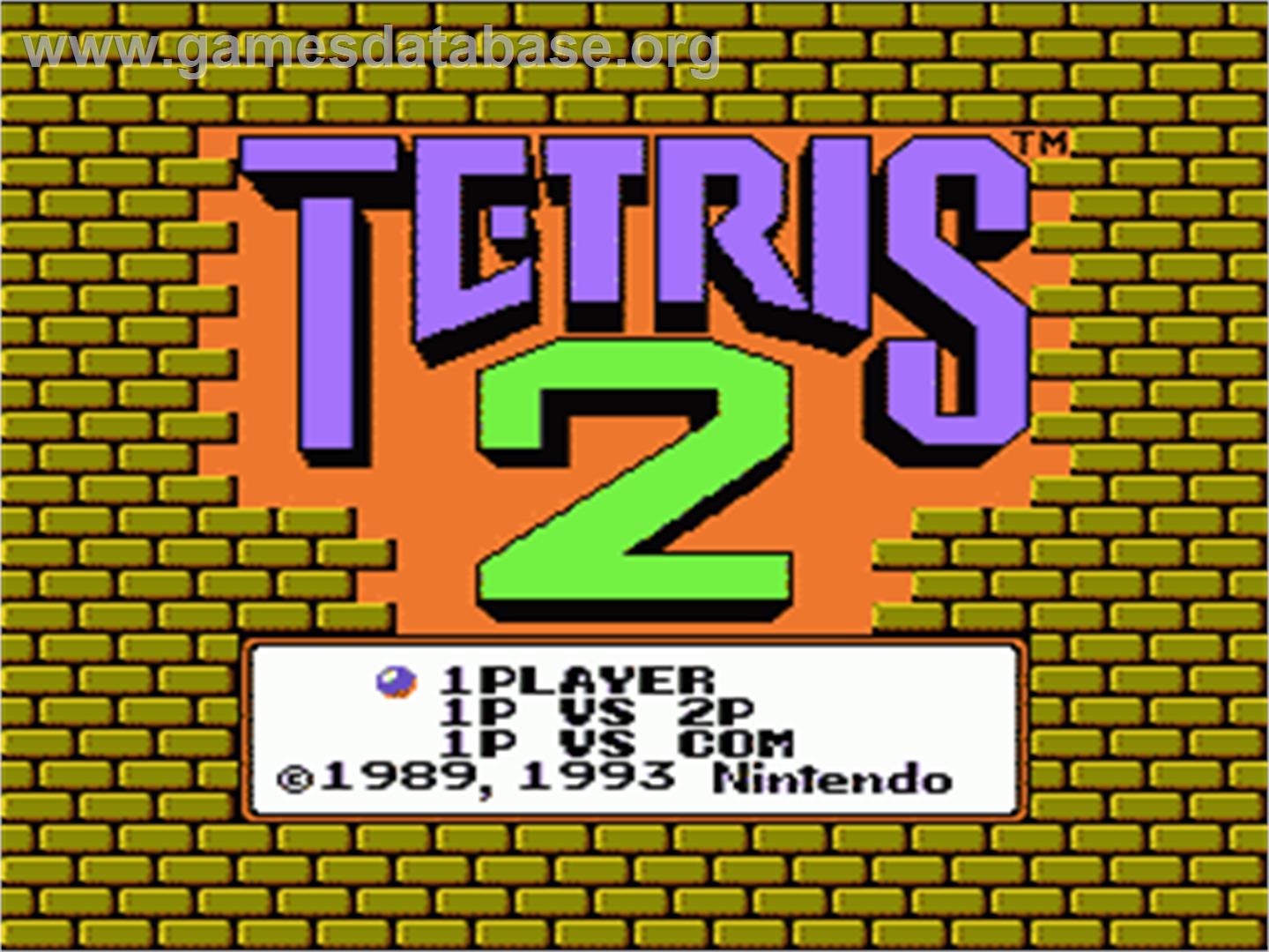 Tetris 2 - Nintendo NES - Artwork - Title Screen