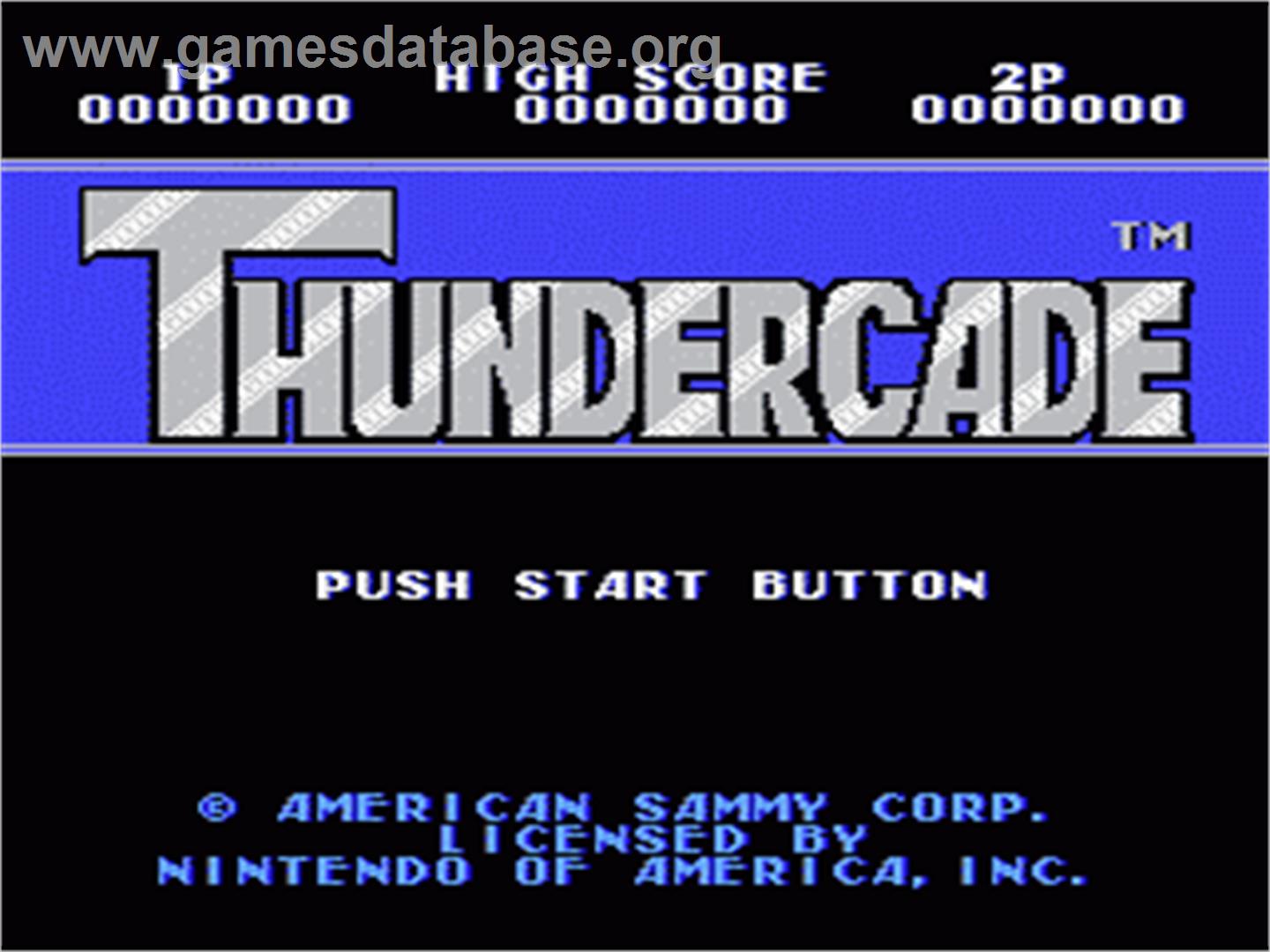 Thundercade / Twin Formation - Nintendo NES - Artwork - Title Screen