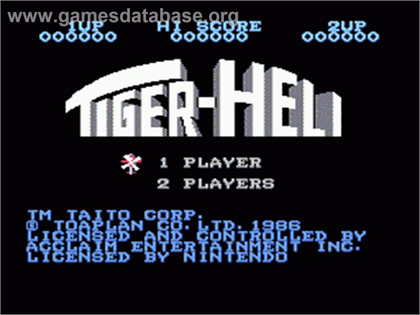 Tiger Heli - Nintendo NES - Artwork - Title Screen