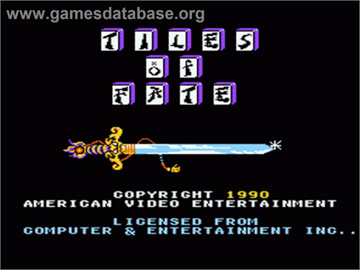 Tiles of Fate - Nintendo NES - Artwork - Title Screen