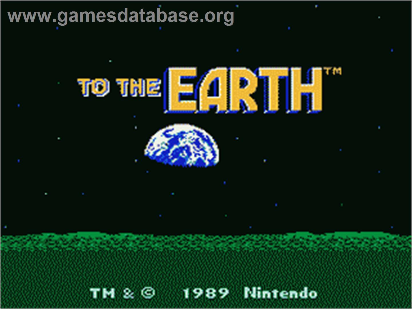 To the Earth - Nintendo NES - Artwork - Title Screen