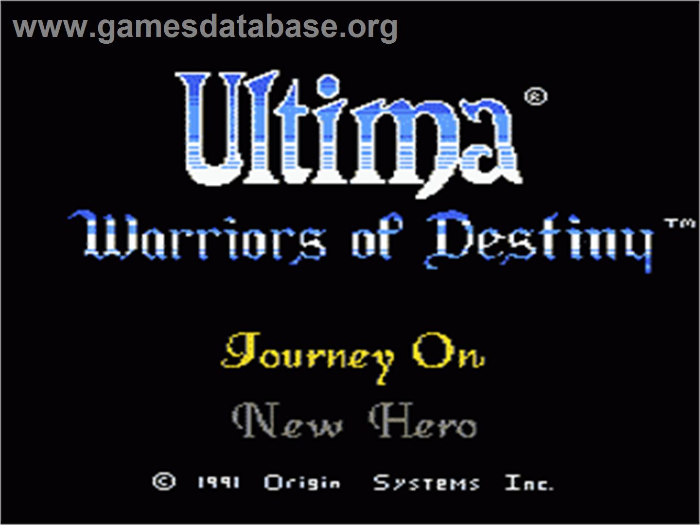 Ultima V: Warriors of Destiny - Nintendo NES - Artwork - Title Screen