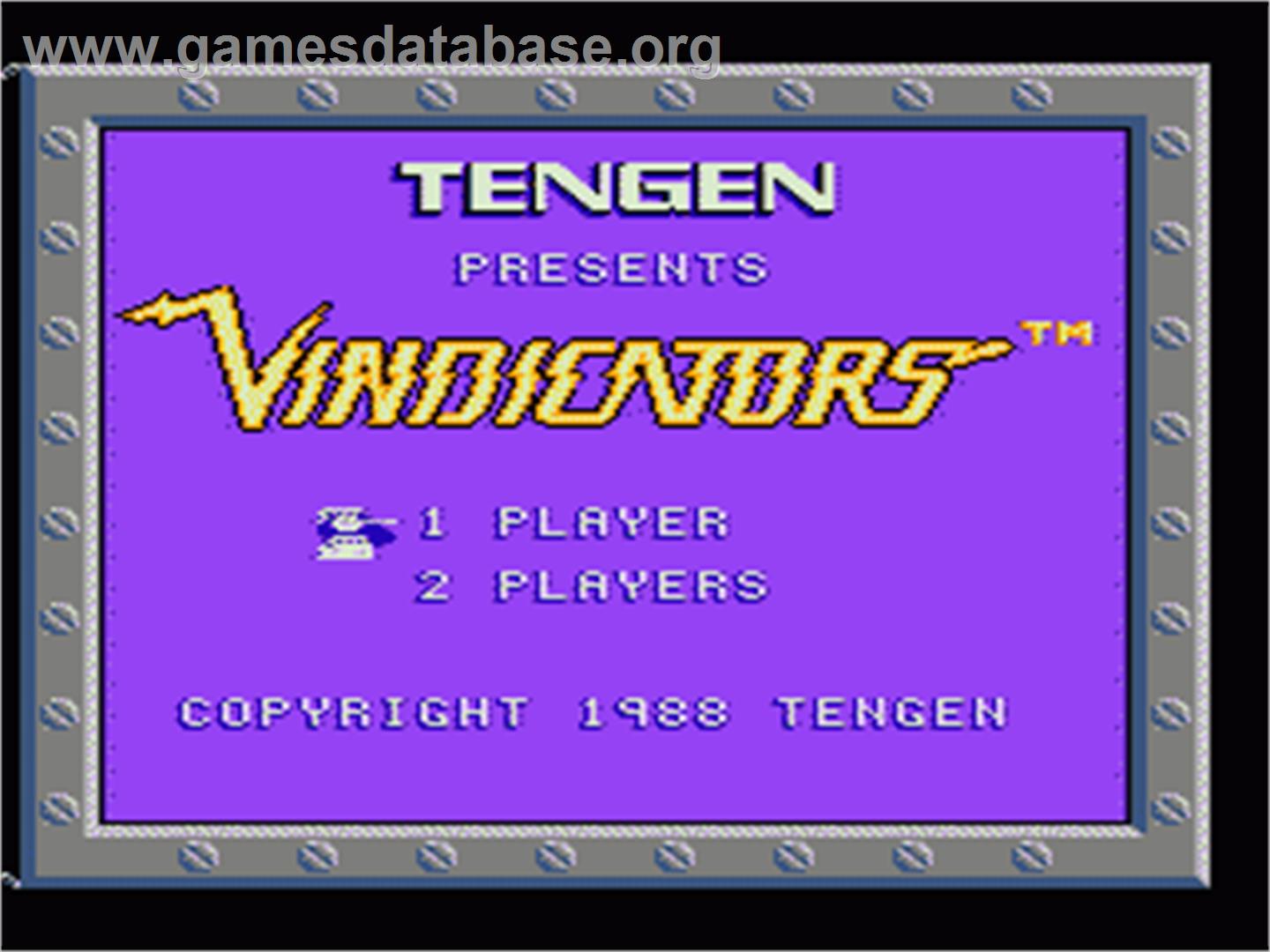 Vindicators - Nintendo NES - Artwork - Title Screen