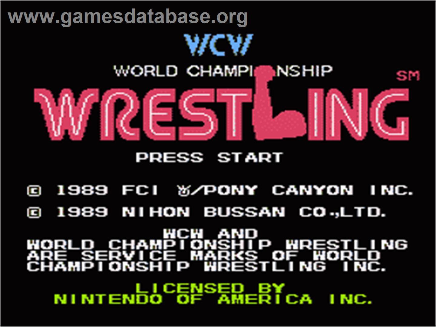 WCW: World Championship Wrestling - Nintendo NES - Artwork - Title Screen