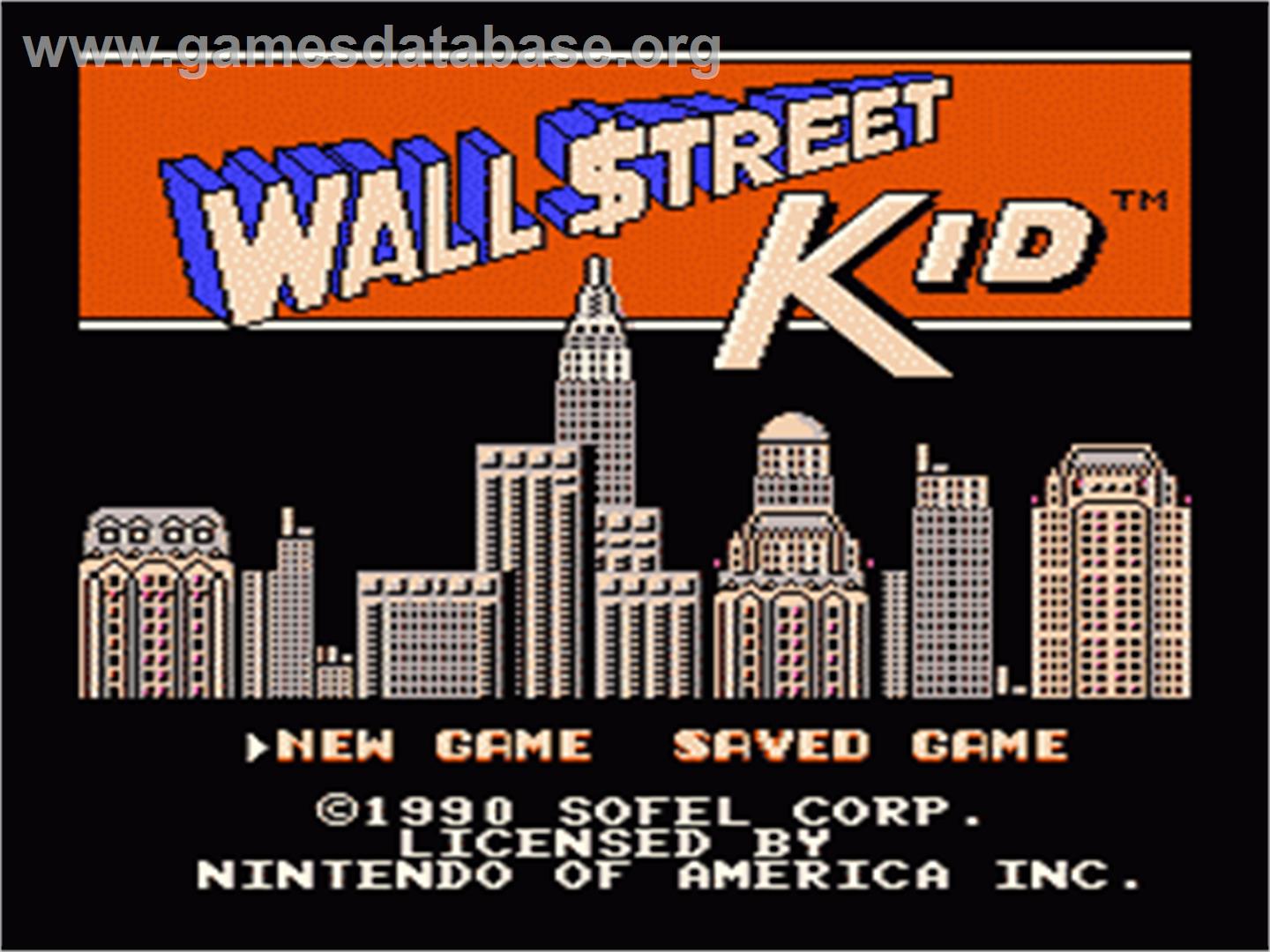 Wall Street Kid - Nintendo NES - Artwork - Title Screen