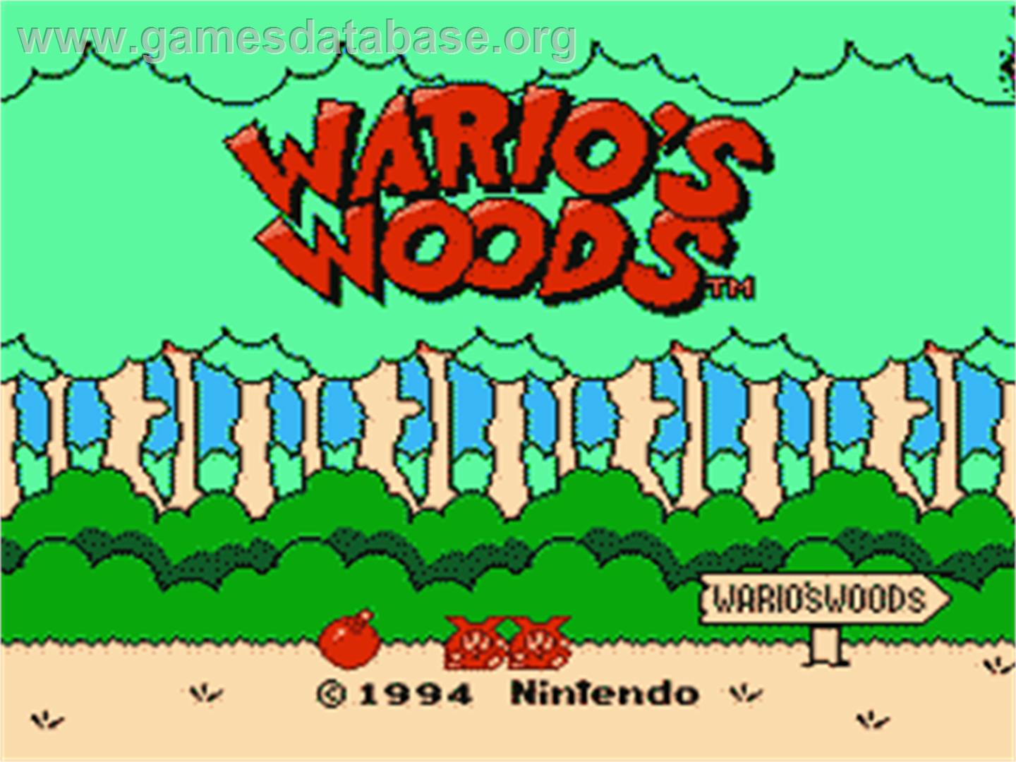 Wario's Woods - Nintendo NES - Artwork - Title Screen