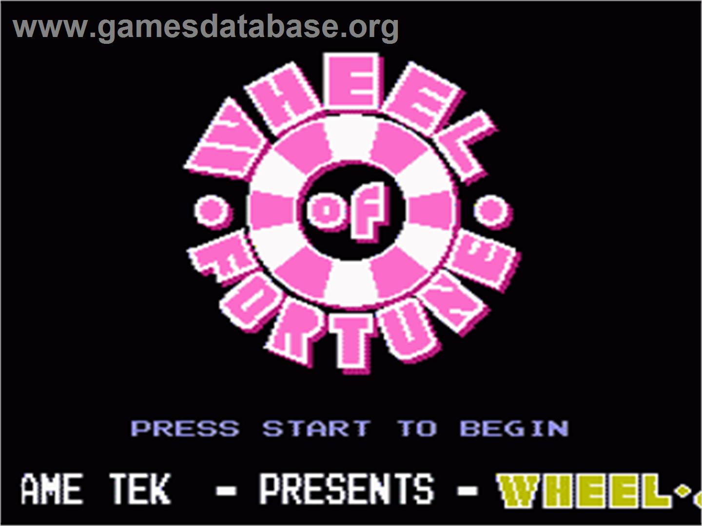 Wheel Of Fortune - Nintendo NES - Artwork - Title Screen