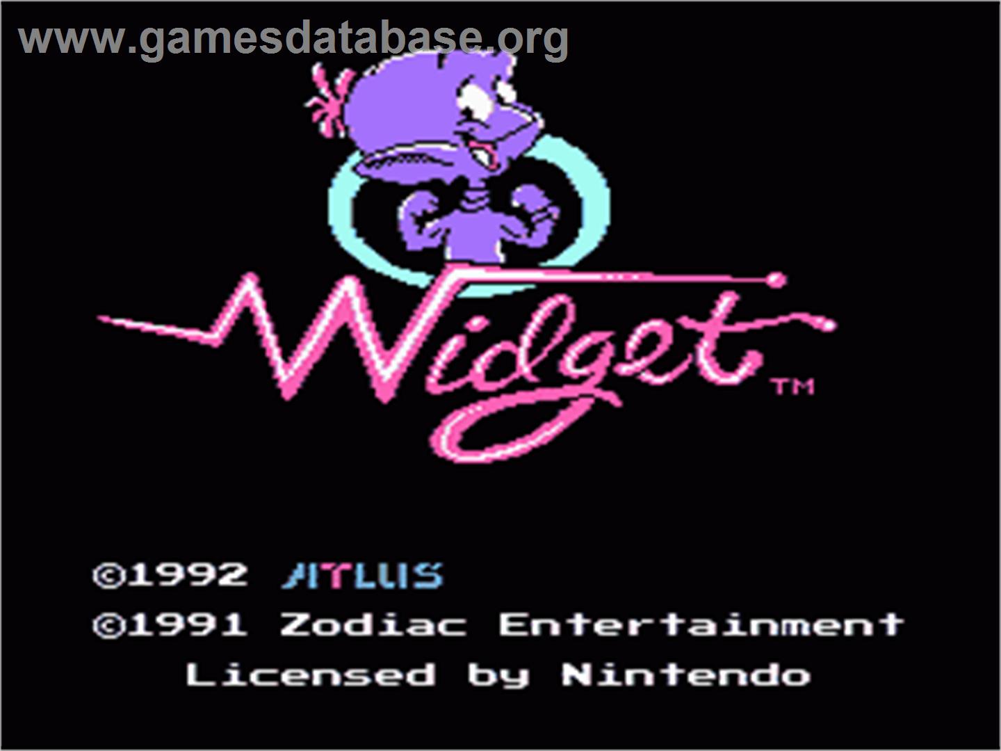 Widget - Nintendo NES - Artwork - Title Screen