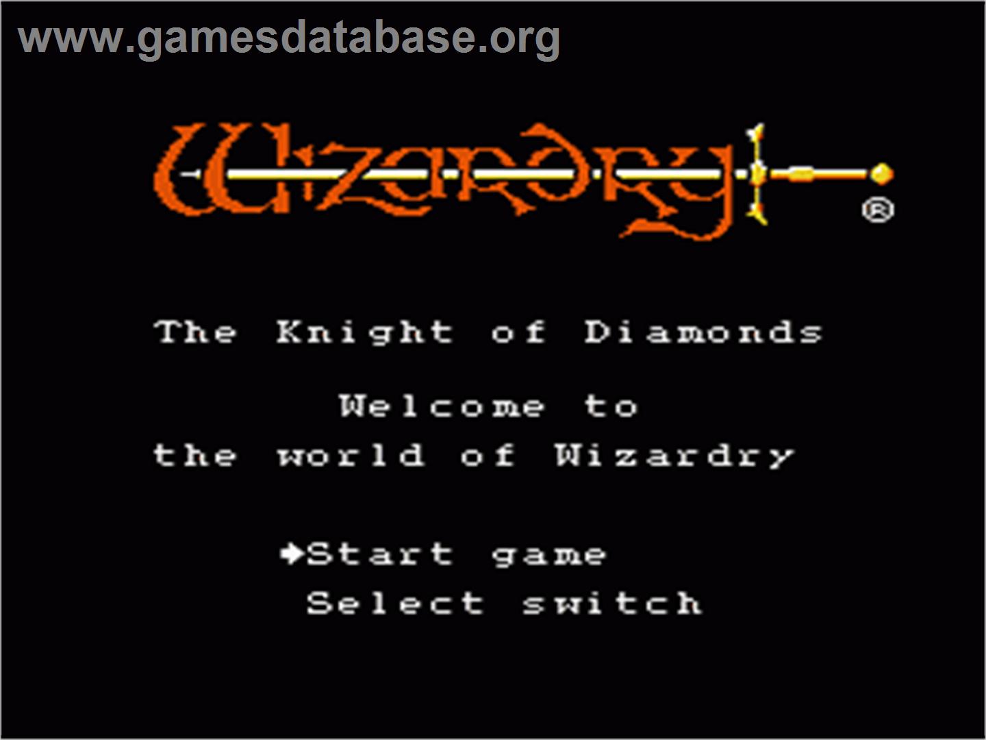Wizardry III: Diamond no Kishi - Nintendo NES - Artwork - Title Screen