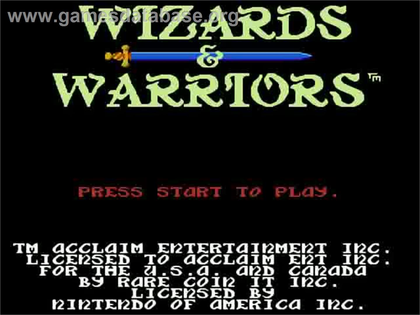 Wizards & Warriors - Nintendo NES - Artwork - Title Screen