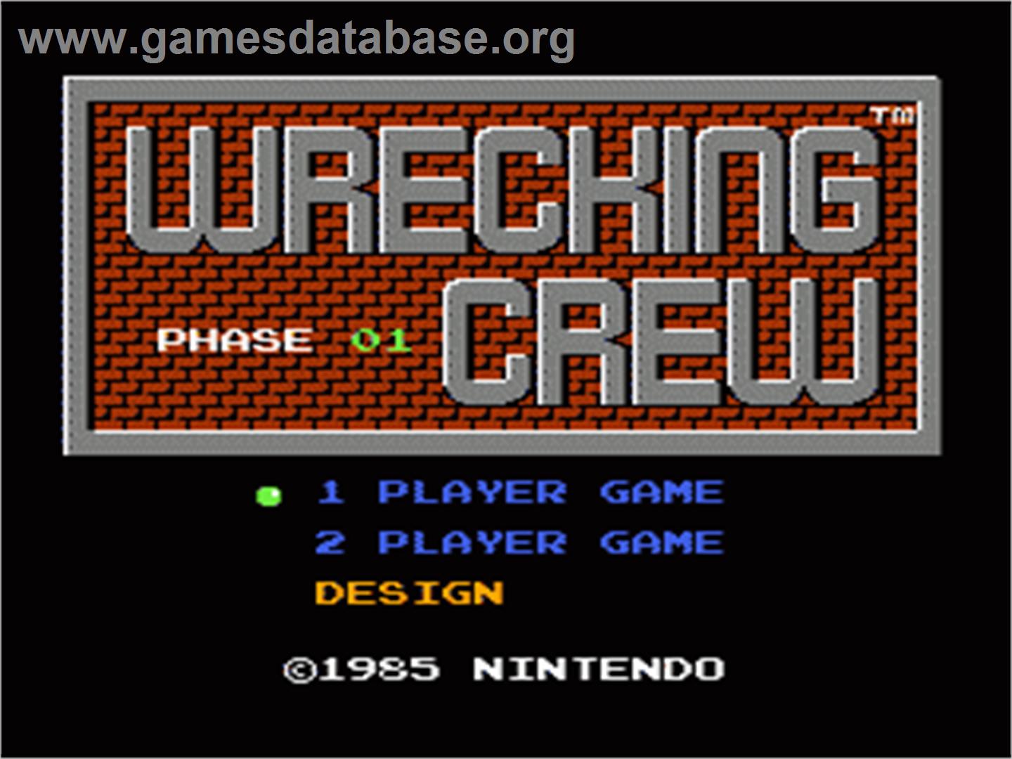 Wrecking Crew - Nintendo NES - Artwork - Title Screen