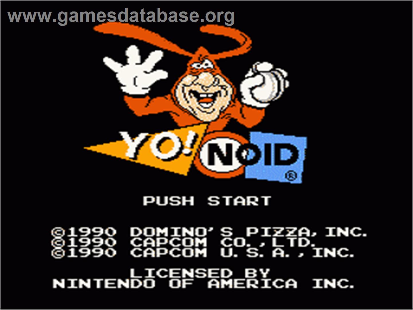 Yo! Noid - Nintendo NES - Artwork - Title Screen
