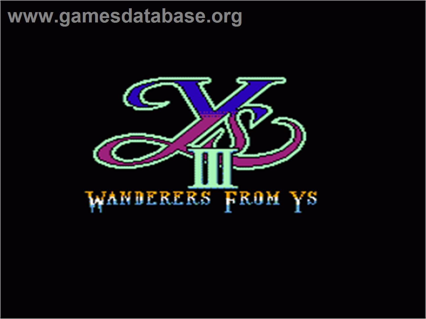 Ys III: Wanderers from Ys - Nintendo NES - Artwork - Title Screen