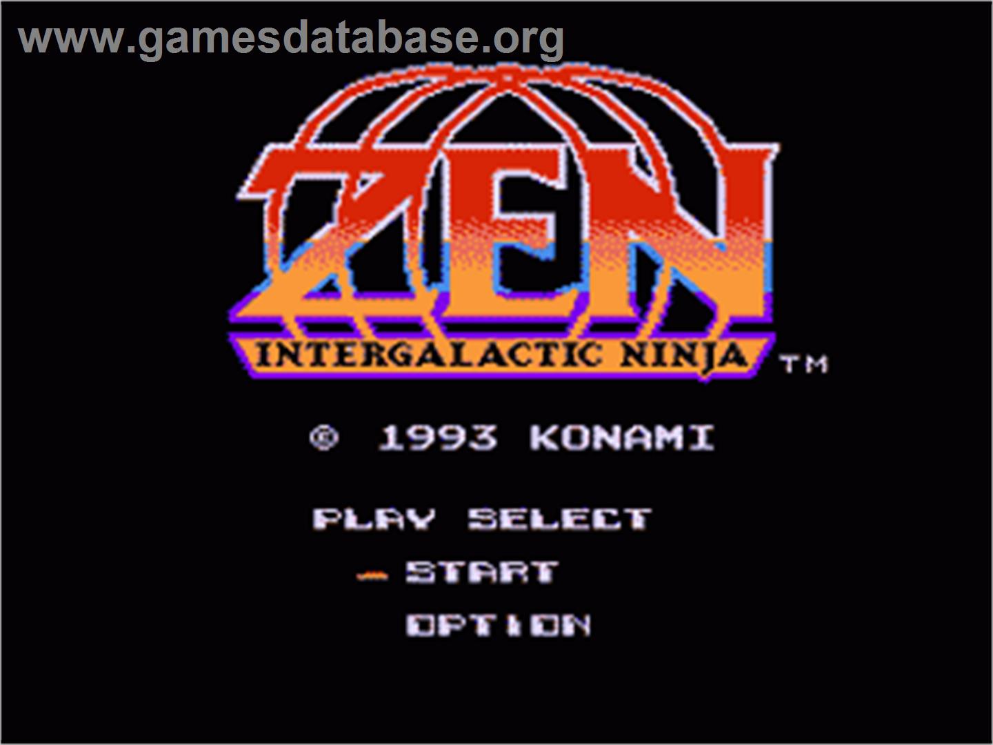 Zen: Intergalactic Ninja - Nintendo NES - Artwork - Title Screen