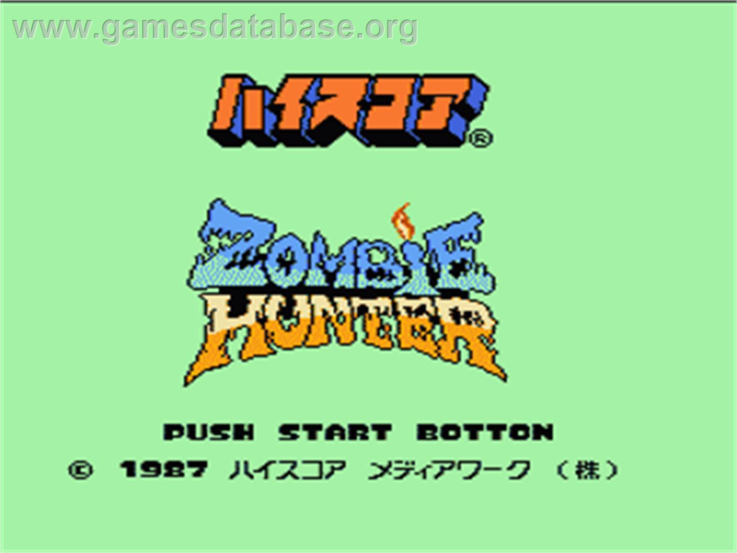 Zombie Hunter - Nintendo NES - Artwork - Title Screen