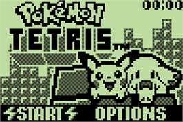 Title screen of Pokemon Tetris on the Nintendo Pokemon Mini.