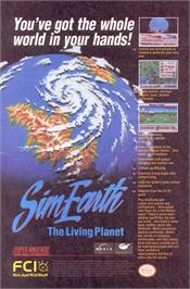 Advert for Sim Earth: The Living Planet on the NEC TurboGrafx CD.