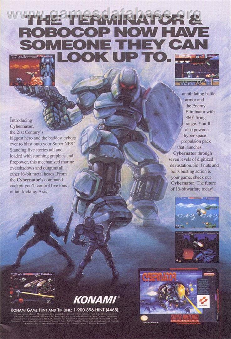 Cybernator - Nintendo SNES - Artwork - Advert
