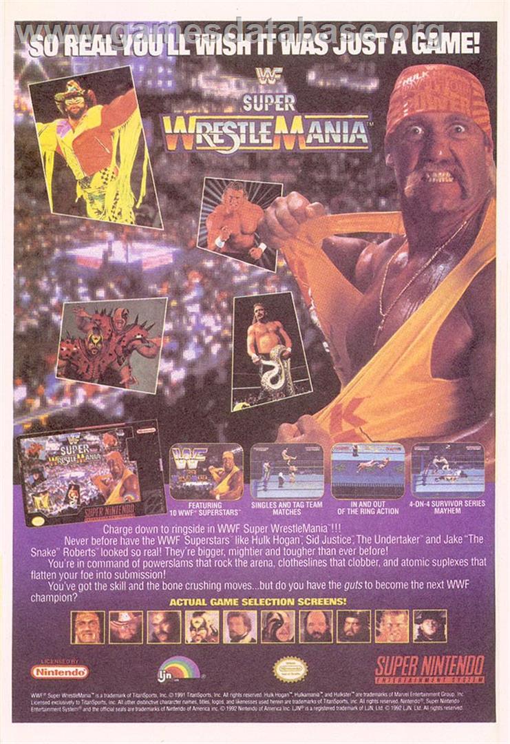 WWF Super Wrestlemania - Nintendo SNES - Artwork - Advert