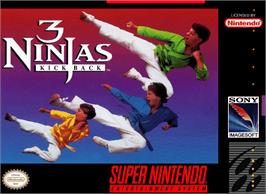 Box cover for 3 Ninjas Kick Back on the Nintendo SNES.