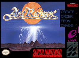 Box cover for ActRaiser on the Nintendo SNES.
