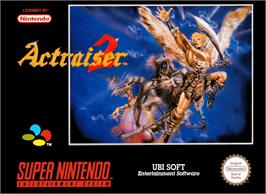 Box cover for ActRaiser 2 on the Nintendo SNES.
