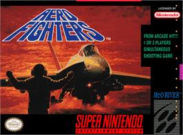 Box cover for Aero Fighters on the Nintendo SNES.