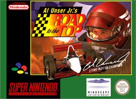Box cover for Al Unser Jr.'s Road to the Top on the Nintendo SNES.