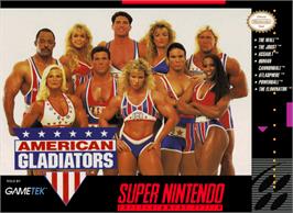 Box cover for American Gladiators on the Nintendo SNES.