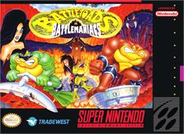 Box cover for Battletoads in Battlemaniacs on the Nintendo SNES.