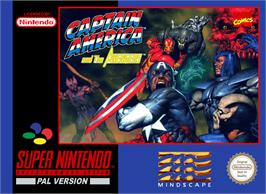 Box cover for Captain America and the Avengers on the Nintendo SNES.