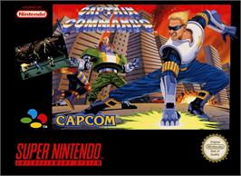 Box cover for Captain Commando on the Nintendo SNES.