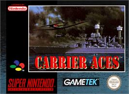 Box cover for Carrier Aces on the Nintendo SNES.