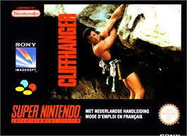 Box cover for Cliffhanger on the Nintendo SNES.