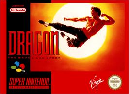 Box cover for Dragon: The Bruce Lee Story on the Nintendo SNES.