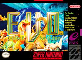 Box cover for E. V. O.: Search for Eden on the Nintendo SNES.