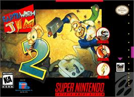 Box cover for Earthworm Jim 2 on the Nintendo SNES.