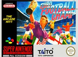 Box cover for European Football Champ on the Nintendo SNES.