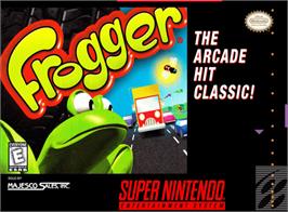 Box cover for Frogger on the Nintendo SNES.