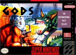 Box cover for Gods on the Nintendo SNES.
