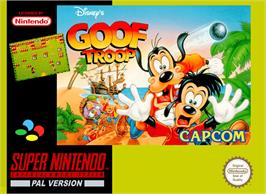 Box cover for Goof Troop on the Nintendo SNES.