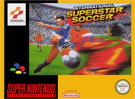 Box cover for International Superstar Soccer on the Nintendo SNES.