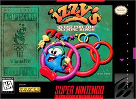 Box cover for Izzy's Quest for the Olympic Rings on the Nintendo SNES.